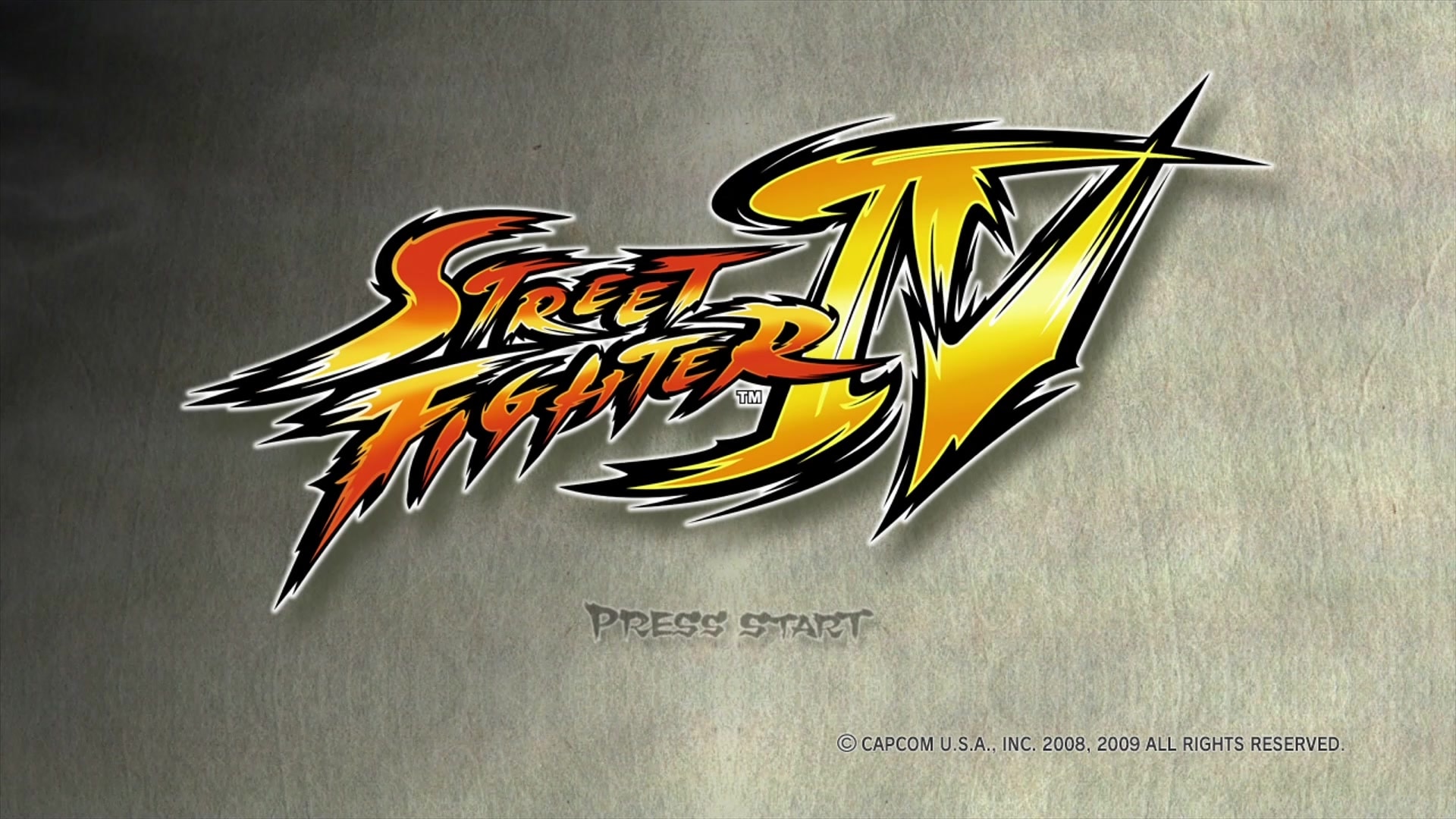Street Fighter IV title screen for Xbox 360
